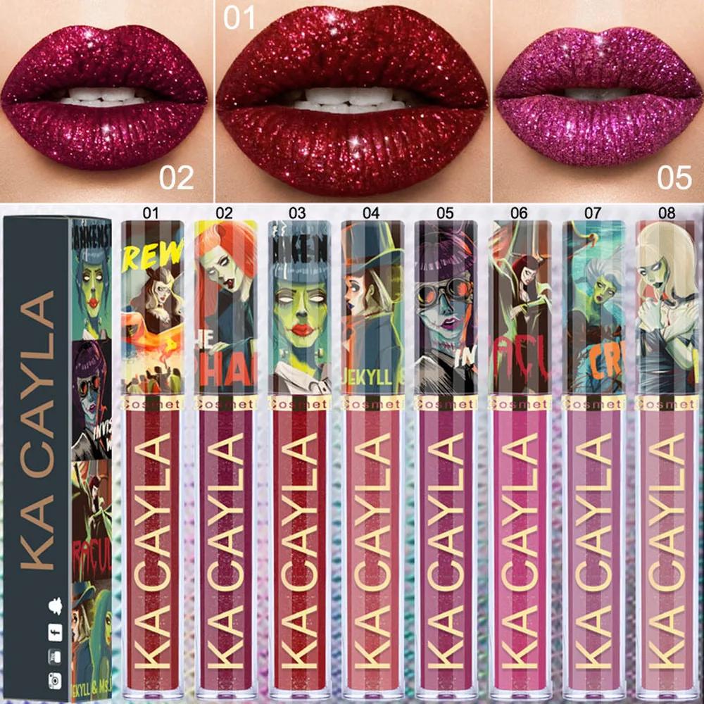 Glitter Lips Makeup Liquid Lipstick Waterproof Long Lasting Lipsticks Color Change Metallic Shinny Women Red Pink Lip Gloss Tint