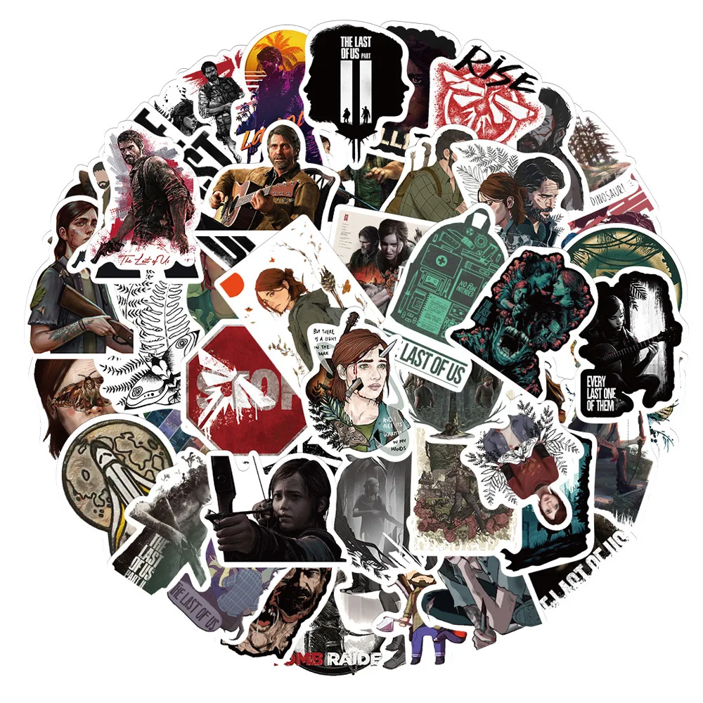 50 pçs série de tv o último de nós papelaria das crianças adesivos dos desenhos animados copo água bagagem skate portátil adesivo à prova dwaterproof água