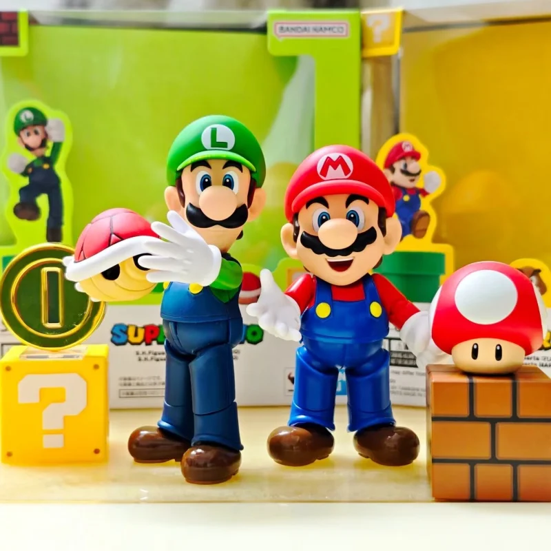 

Hot Genuine Bandai Super Mario Model Kit SHF Mario Anime Action Figure Collection Finished Model Boys Toys Birthday Gifts
