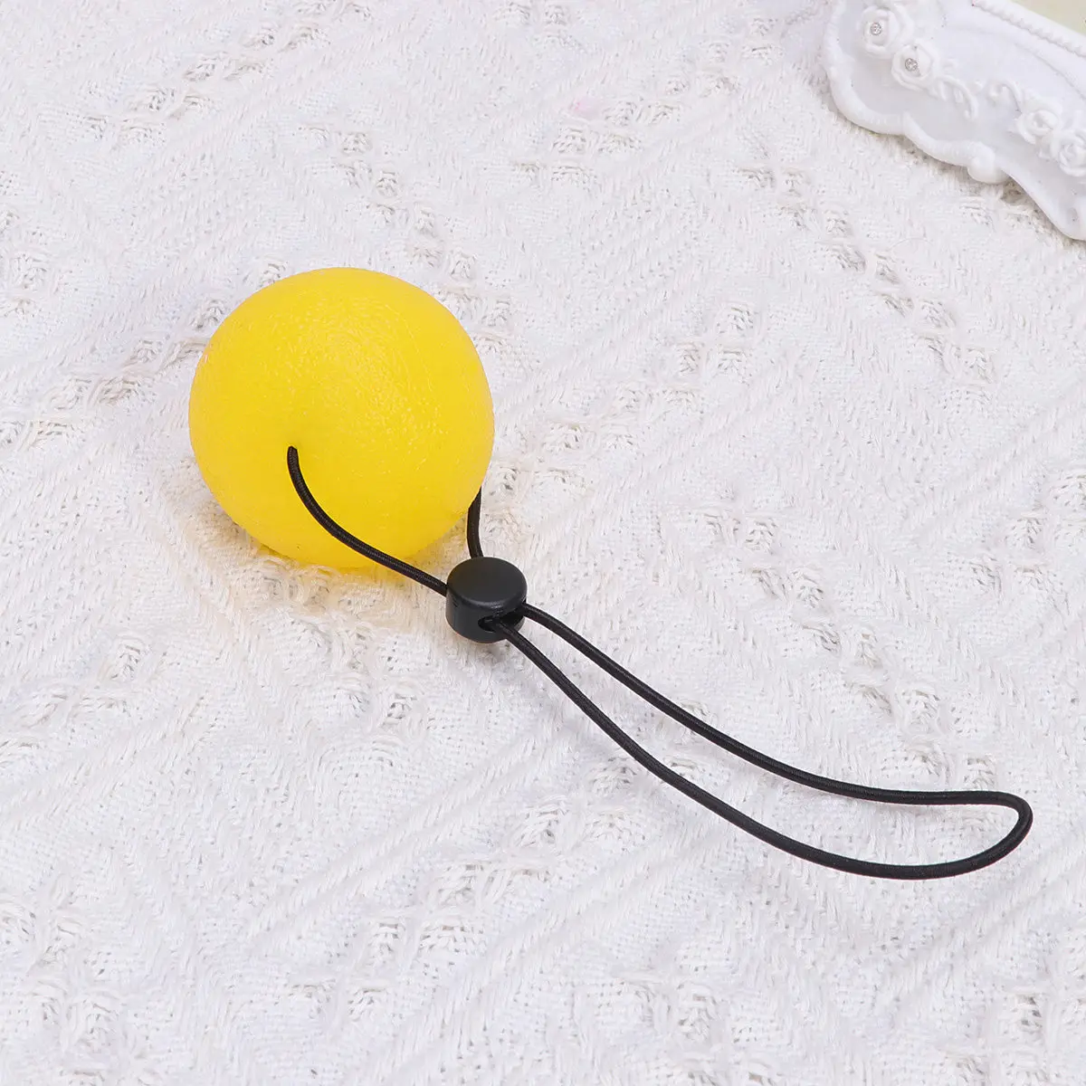 Small Yellow Grip Strengthen Ball String Hand Exercise Squeeze Ball Decompression Fitness Equipment for Stress Relief and Finger