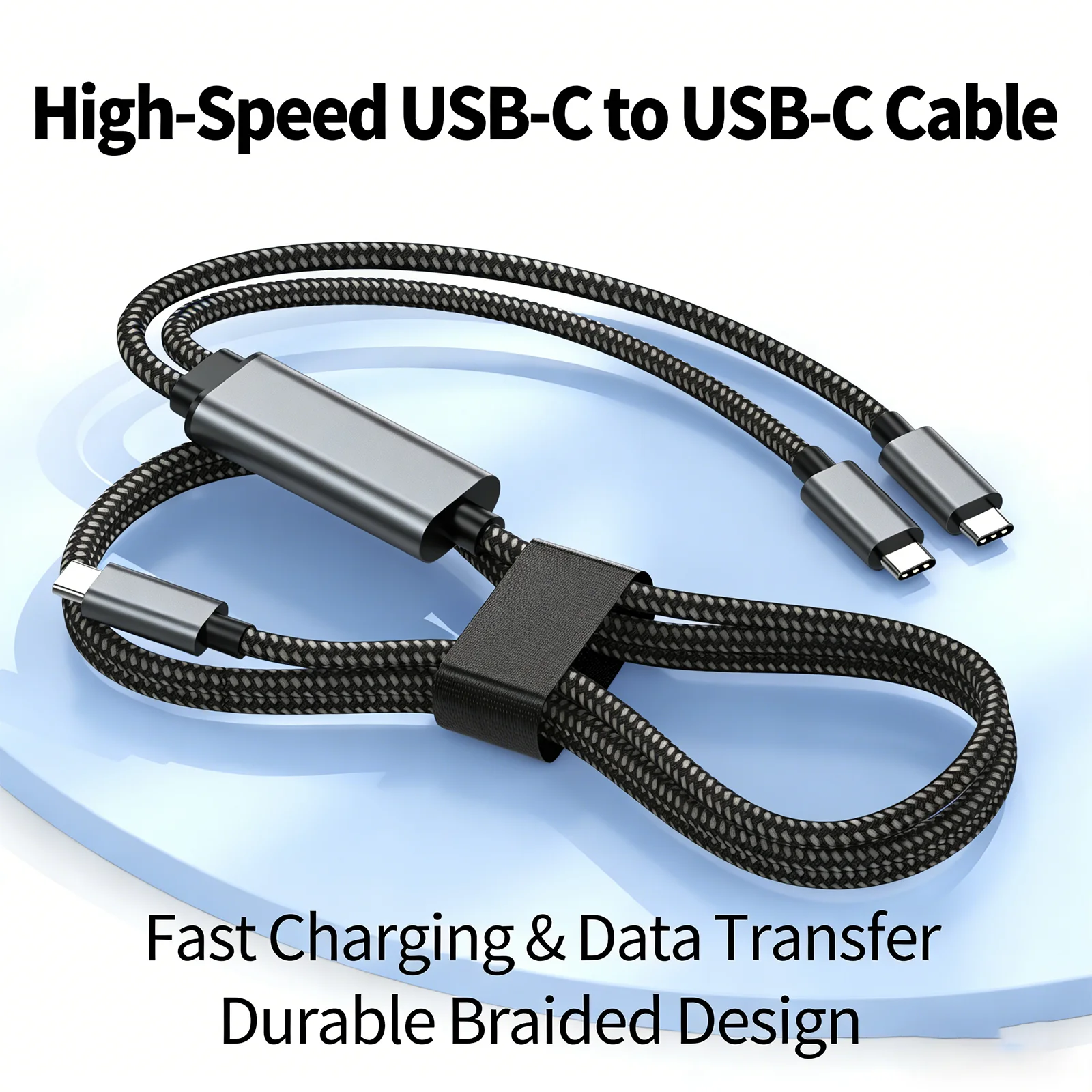 2-in-1 Type-C Charging Cable PD 100W Fast Charging Data Cable for Laptop Phone Tablet-Dual Head C to C Quick Charge Cable
