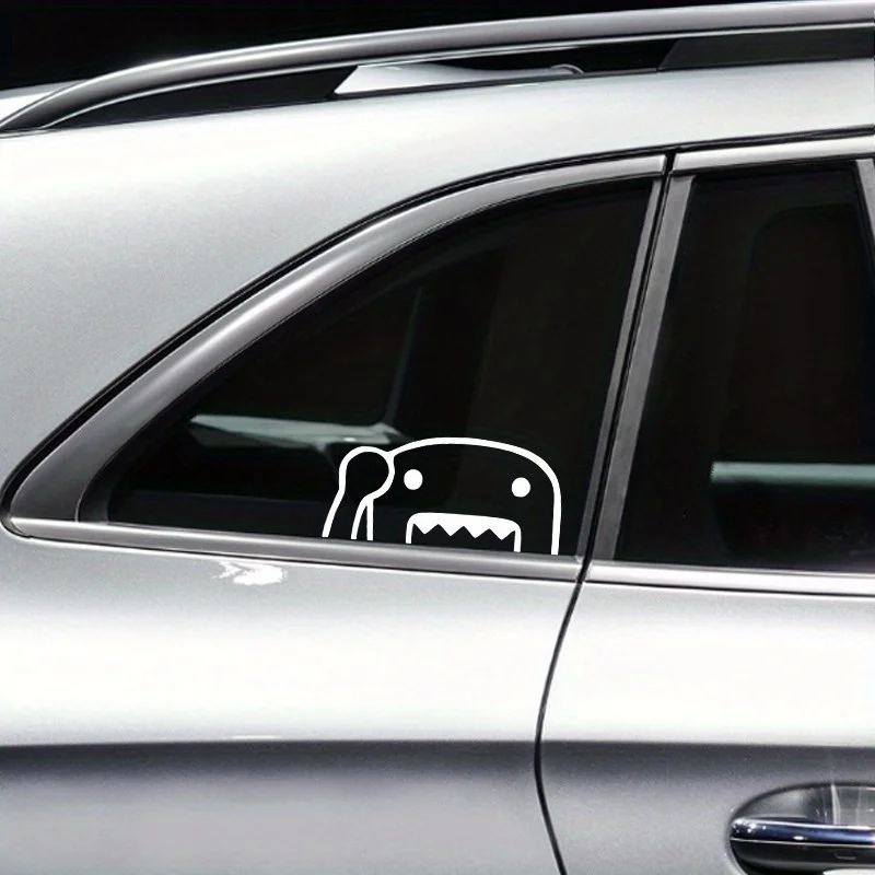 JDM Vinyl Car Sticker - Funny Half-Headed Creature Design, Self-Adhesive, Single Use, Perfect for Car Windows