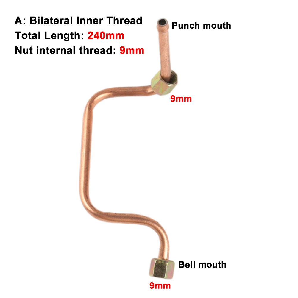 1pc Exhaust Tube Copper-plated Aluminum High-pressure Hose Extension Air Pump Pipe For Small Household Air Compressors
