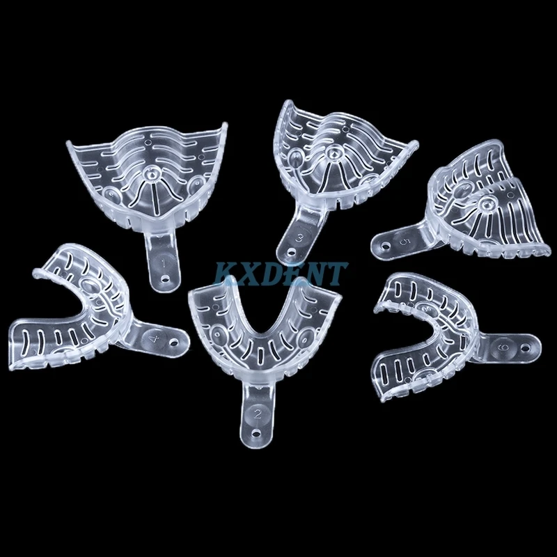 

3 Pairs Dental Disposable Plastic Impression Tray Transparent Denture Trays Materials Dentistry Lab Tools