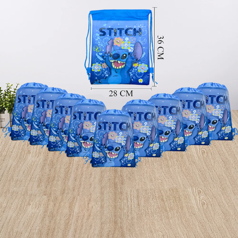 5-60 Stuks Non-Woven Disney Lilo & Stitch Trekkoord Cadeau Tassen Kids Meisjes Jongens Verjaardagsfeestje Decoraties Rugzak Opbergzakken