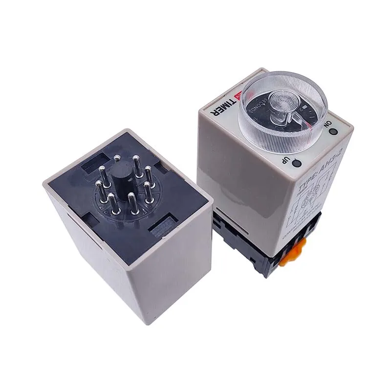 1 PC AH3-2 Time Relay AC/DC Universal Thick Stitch Power-on Delay Timer AH3-3 Time Set Range 0.1S-60m with Base DC12V24V AC220V