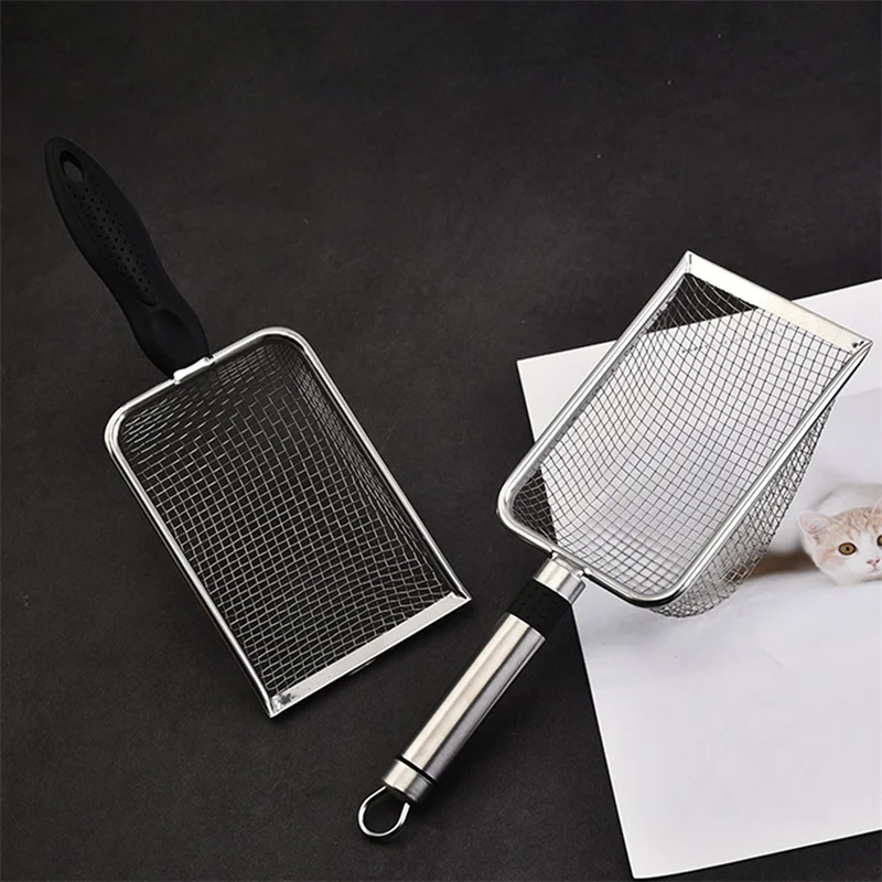 Stainless Steel Cat Litter Shovel Durable Litter Scooper Pets Supplies for Lizards Kitten Kitty Dogs Waste Instant Cleaning Tool