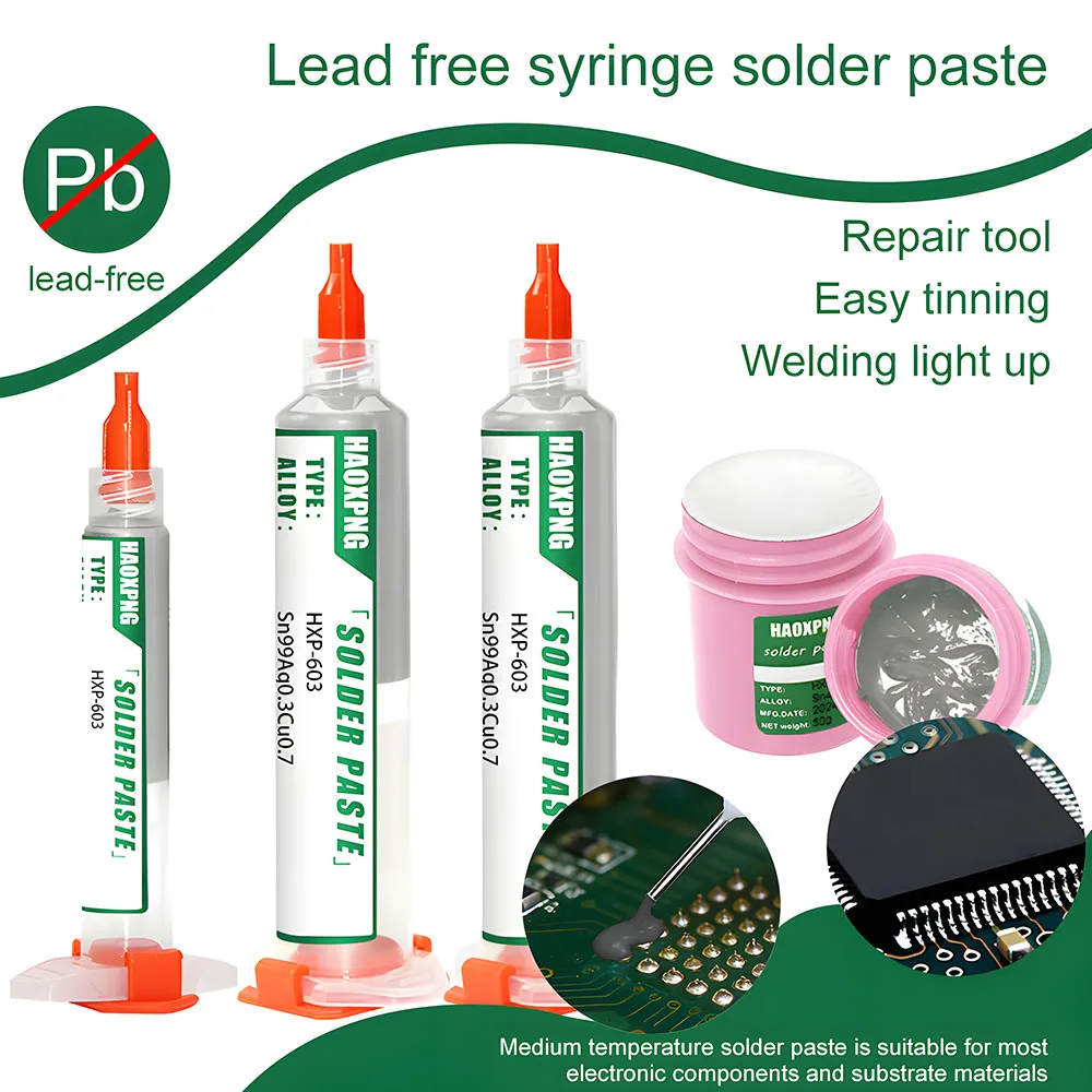 HAOXPNG 217~227 ℃   Hochtemperatur SAC0307 Bleifreie Lötpaste, SMT Oberflächenmontage-Schweißprozess für Unterhaltungselektronik
