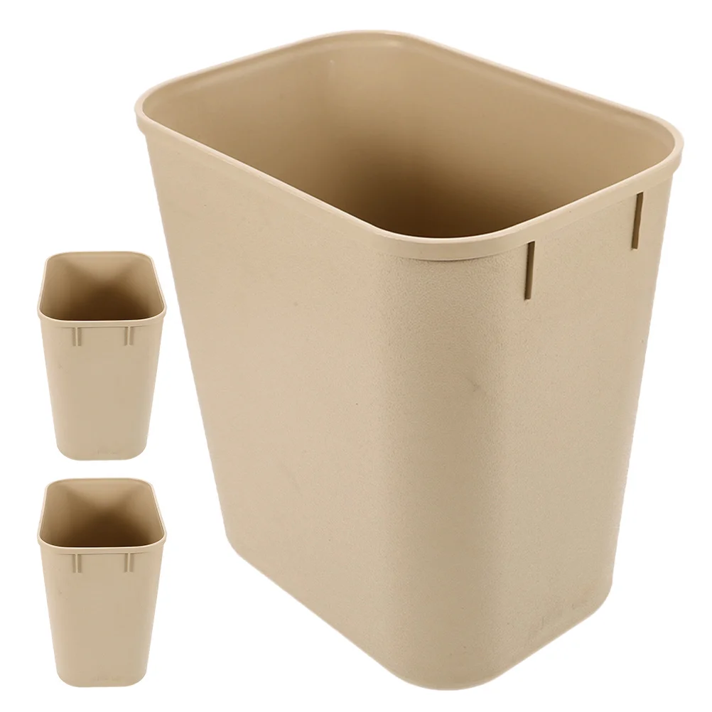 

3Pcs Plastic Trash Can Large Capacity Kitchen Garbage Bin Office Wastebasket Simple Fashionable Home Decor Practical Waste