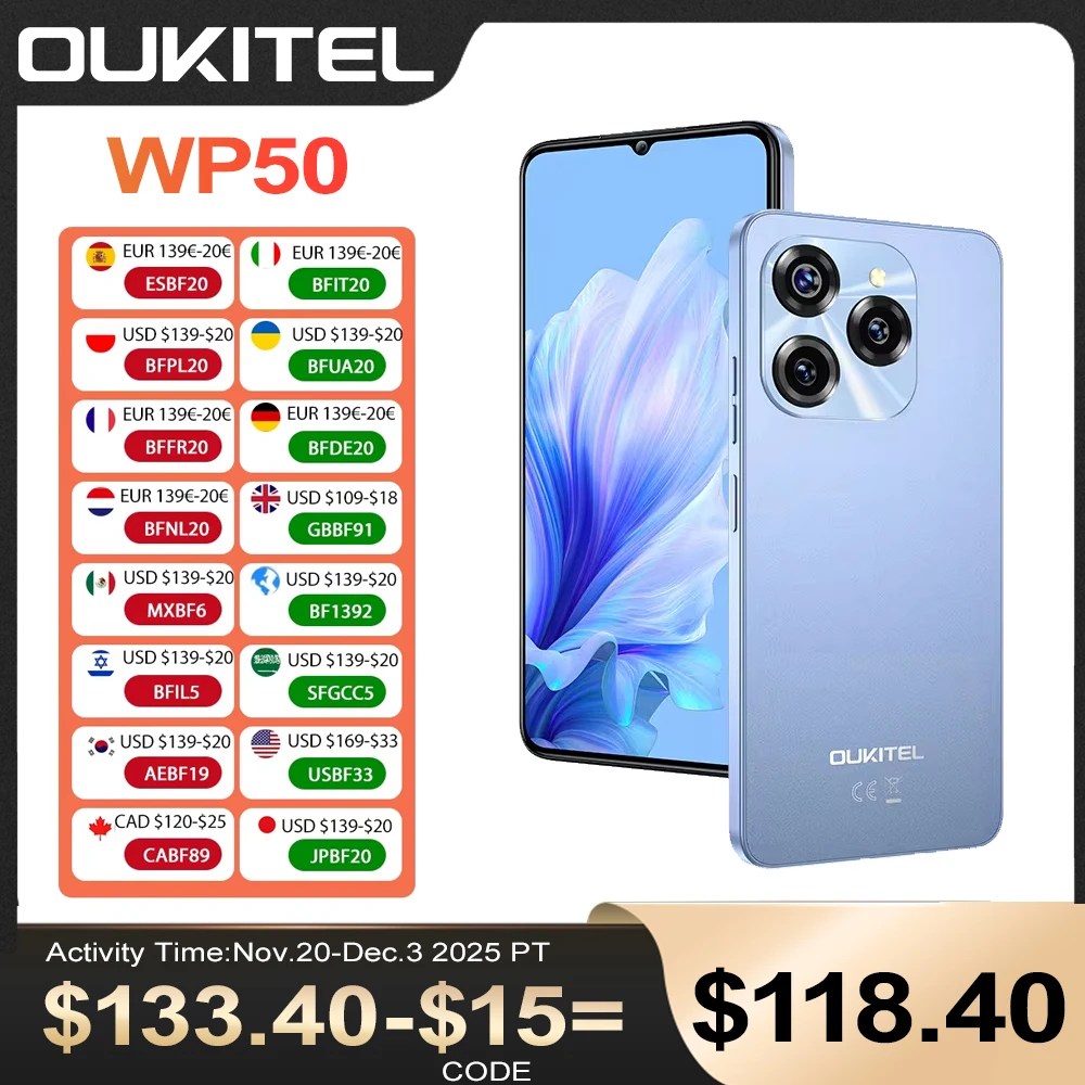 Oukitel C50 5G Smartphone 5150mAh 24GB + 128GB 6.8 