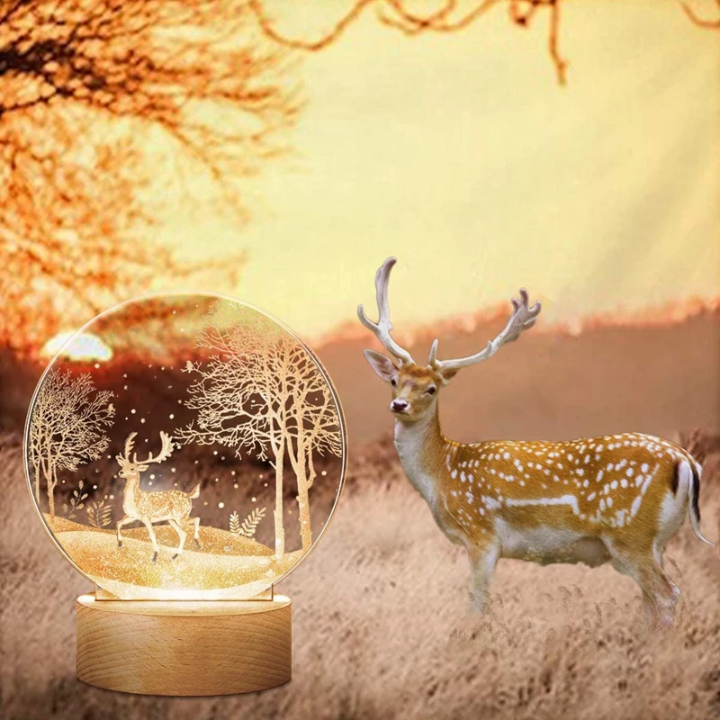 Veilleuse LED Elk pour enfants, veilleuses pour bébé, lampe de chevet, luminosité réglable, chargement USB