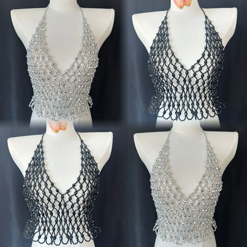 

Женские украшения для тела, бюстгальтер-цепочка, сексуальное бикини, ручная работа с жемчугом, камзол для женщин, ажурная верхняя одежда из бисера, жемчужный жилет, новый стиль