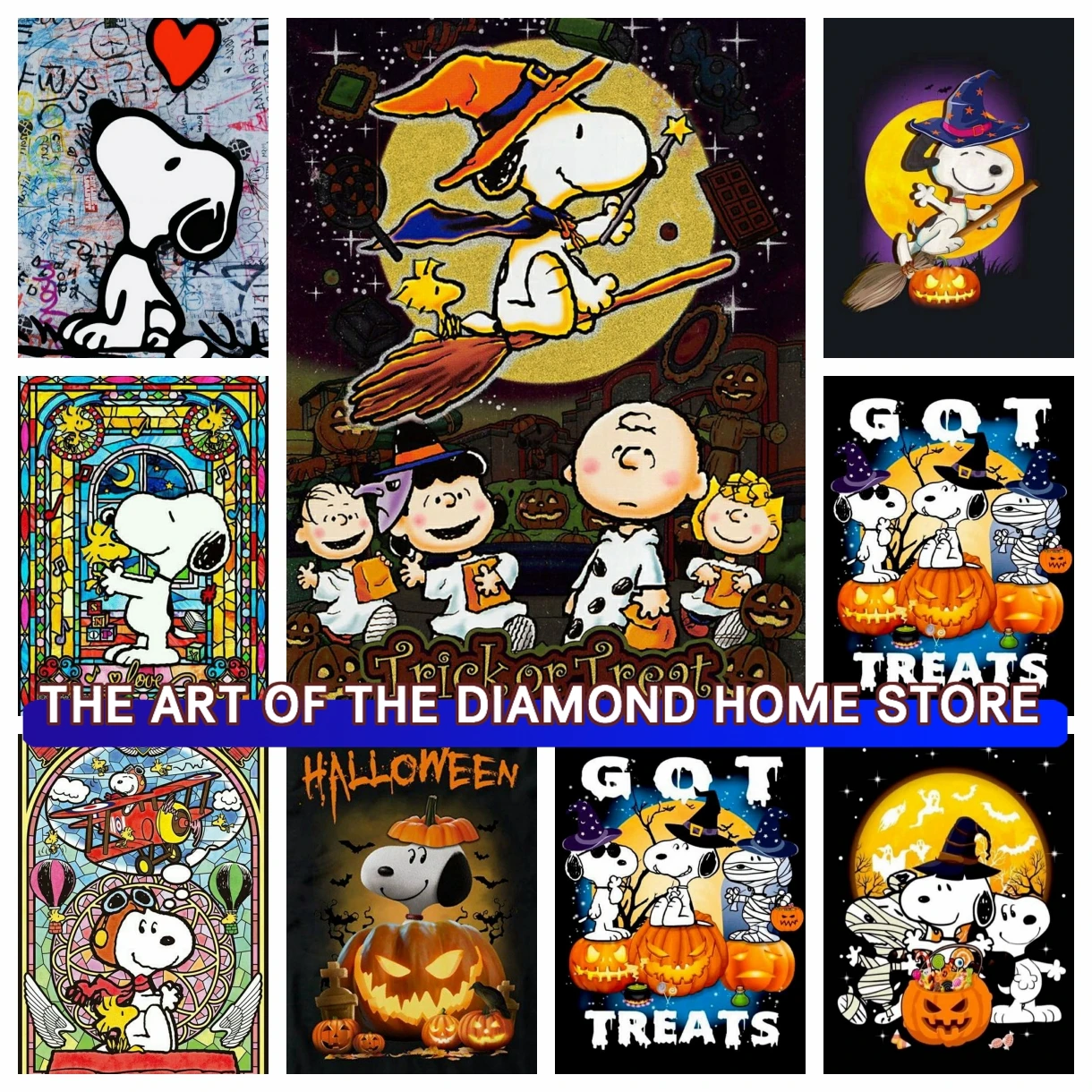 

Cartoon Comics Kawaii Snoopy AB Diamond Painting New Arrivals 5D DIY Full Cross Stitch Kit Mosaic Embroidery Home Decor Gift