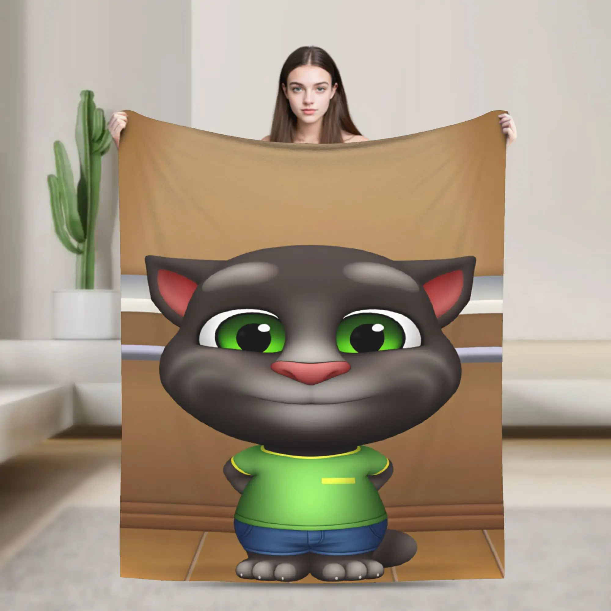Game T-Talking T-Tom And F-Friends Warm Soft Blanket  Fluffy Home Decor Flannel Bedspread Sofa Bed Cover