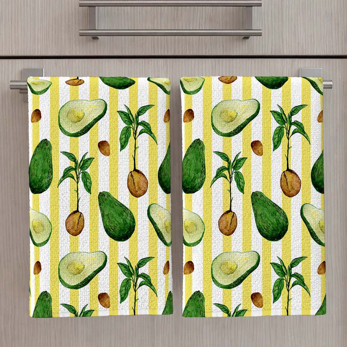 

Симпатичная кухонная салфетка из полиэстера с рисунком авокадо - устойчивая к выцветанию, машинная стирка, высококачественная кухонная ткань для уборки.