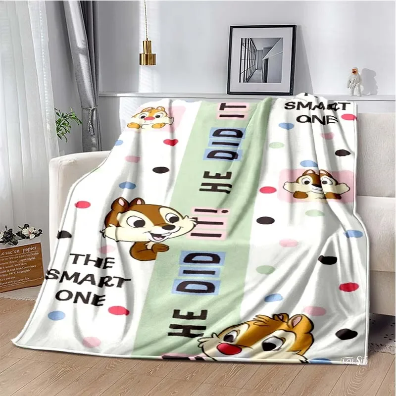 Disney Chip&Dale Cartoon Anime kawai Blanket for Super Soft Cute Blanket for Travel Bedding Couch Sofa Bed Blanket Birthday Gift