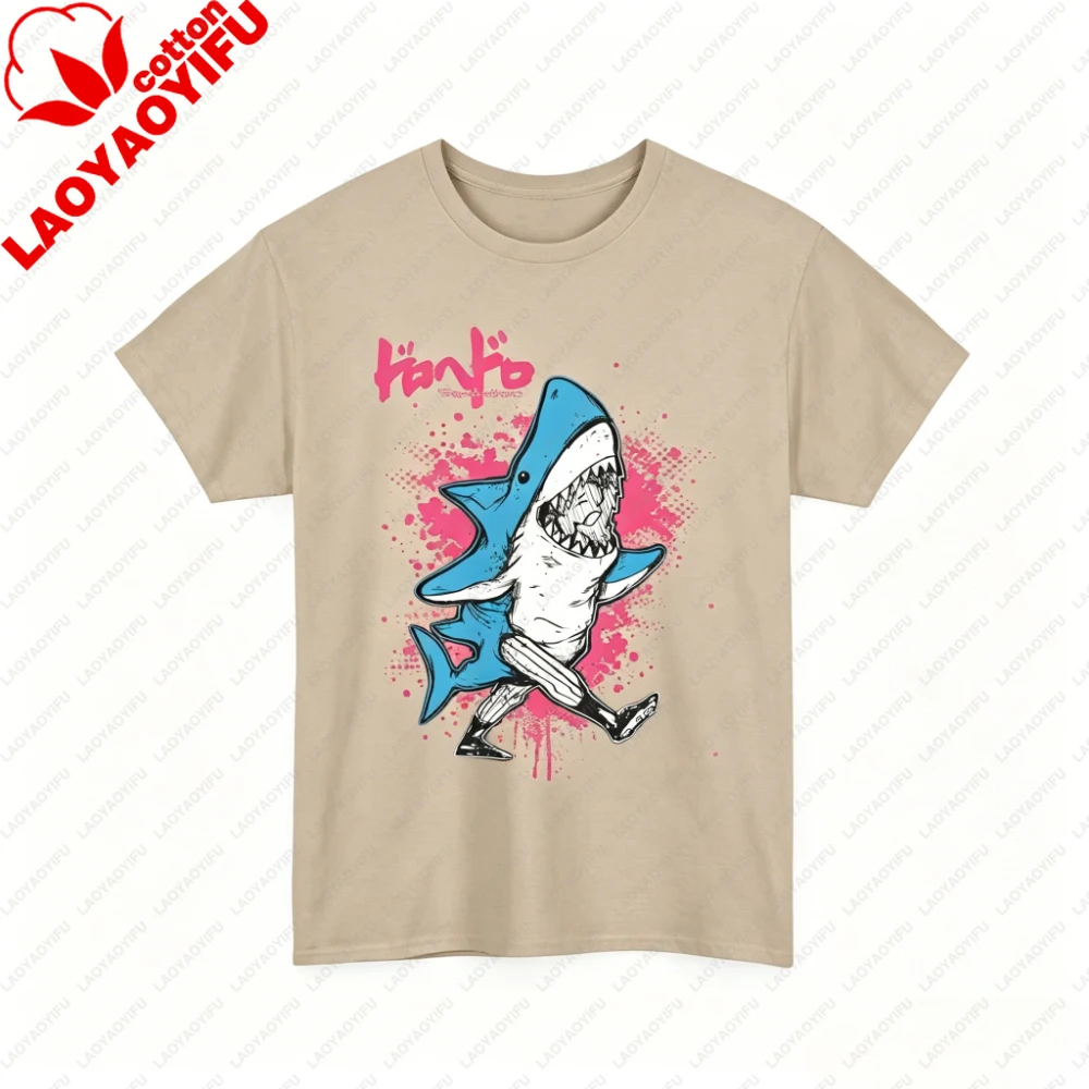 Ebisu Dorohedoro Shirt Caiman Manga En Anime T-Shirt Vintage Art Graffiti-Stil Pink Blau Farbspritzer T-Shirt Mode Herren Damen Oberteile – Detail 2