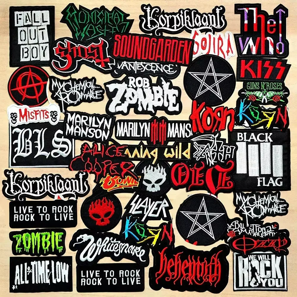 Band ROCK PUNK Cloth Mend Decorate Iron On Patch Clothes Apparel Sewing Decoration Applique Patches For Clothing Heavy Metal