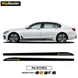 2 Pcs M Performance Decal Door Side Stripe Skirt Sticker For BMW 7 Series G11 G12 7er 730d 740d 750i 760li 2016-2022 Accessories