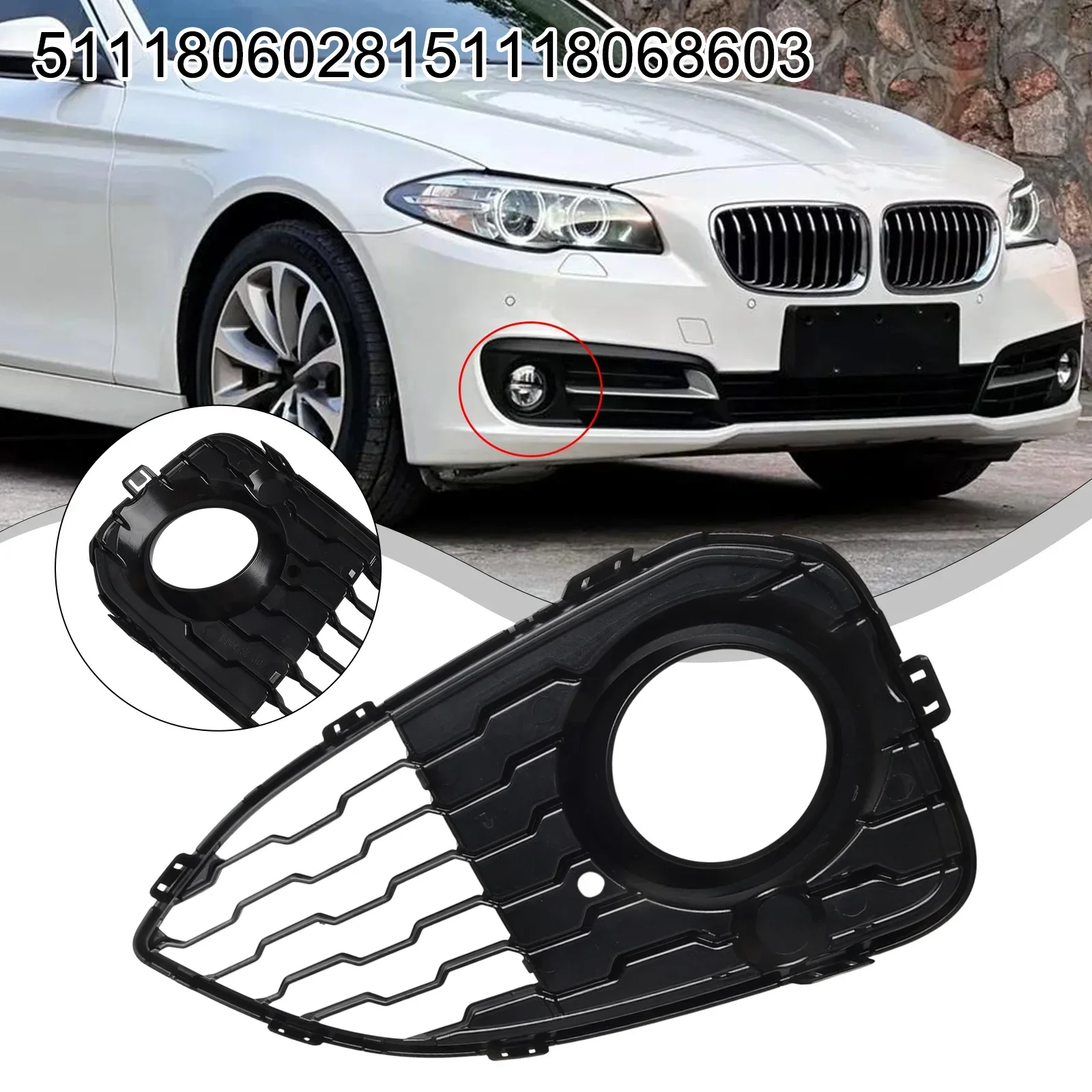 

Car Front Bumper Fog Lamp Grille Spoiler For BMW 1 Series F20 F21 LCI 2015-2019 Fog Light Surround Cover 51118060281