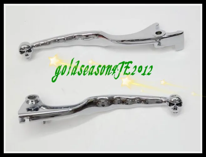 Chrome SKULL LEVERS For Suzuki 97-04 Marauder 800 05-06 Boulevard M50 C50 01-04  Volusia