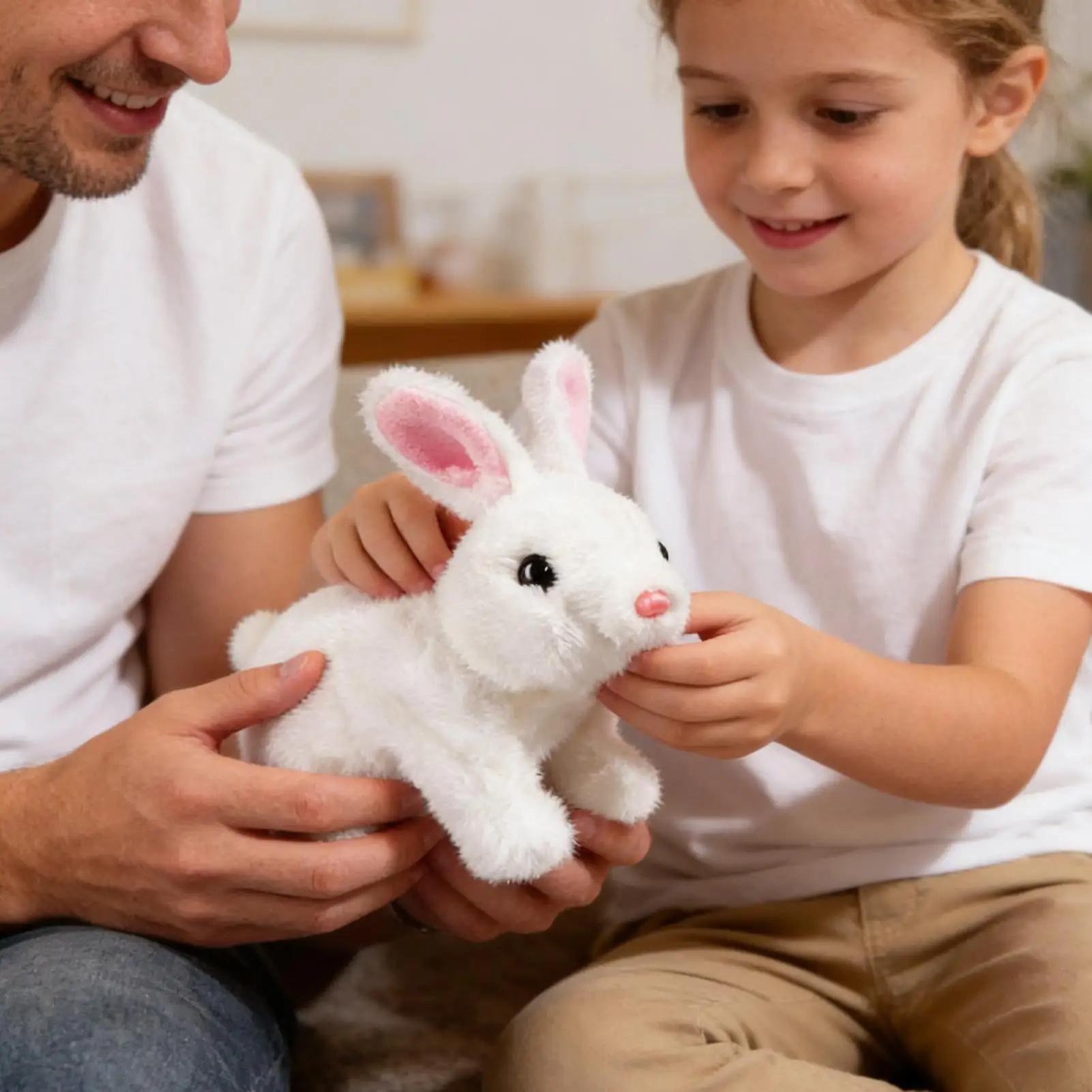 My Realistic Bunny Easter Plush Rabbit Jumping Twitching And Shaking Ears Electronic Pet Bunny For Easter Birthday Boys Girls