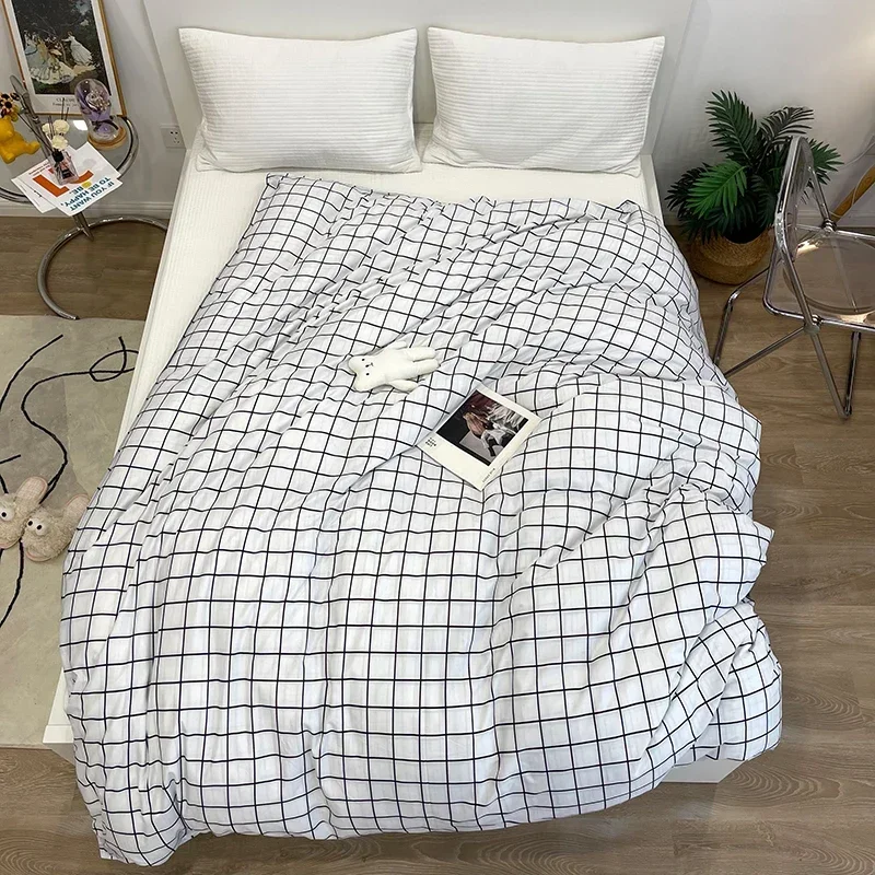 White black plaid Duvet Cover Twin Full Queen King Single modern fashion comfortable Quilt Cover Printing Home One piece