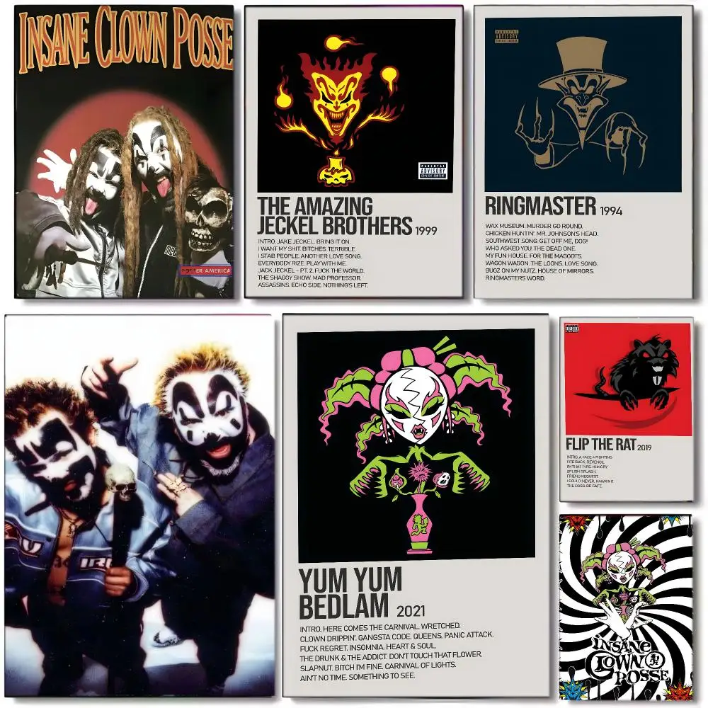 Rap Rock ICP I-Insane Clown Posse Poster Wall art print art suitable for living room bedroom bar parlor home decor gift