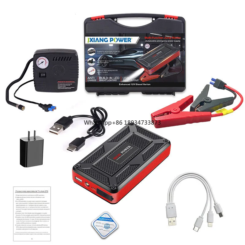 

Emergency Jump Starter 12V Jumpstarter With Air Compressor 49800MAH Battery Power Booster Mobile Power Pack Battery Jump Starter