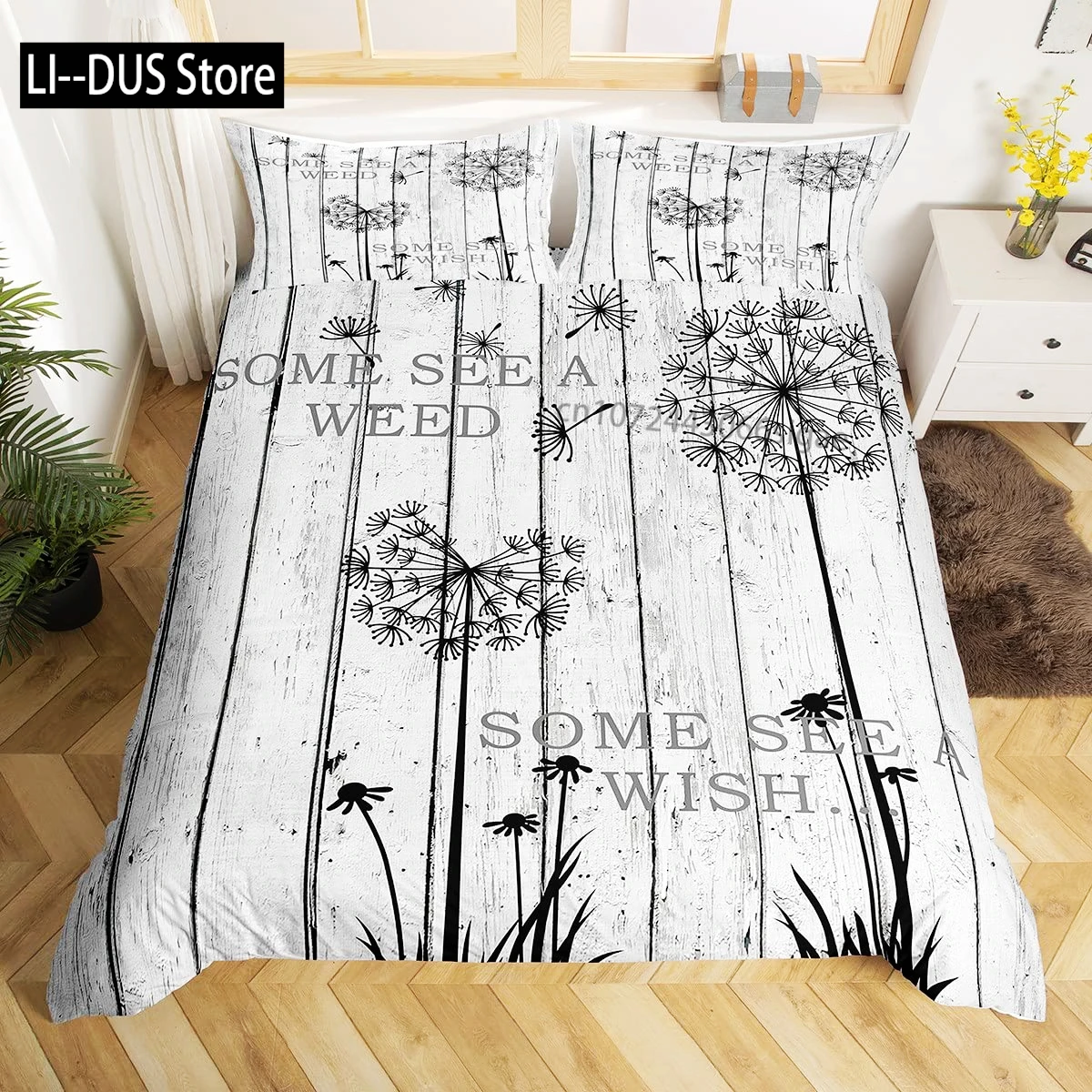 Colorful Dandelion Duvet Cover Full Size, Bedding Set 3pcs for Kids Girls Woman Adult Room Decor, Comforter Cover 2 Pillowcases