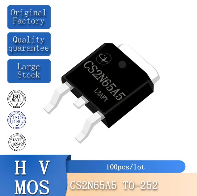 2N65 2A 650V SMD TO-252 N-Channel Enhancement Mode Power Mosfet CS2N65A5