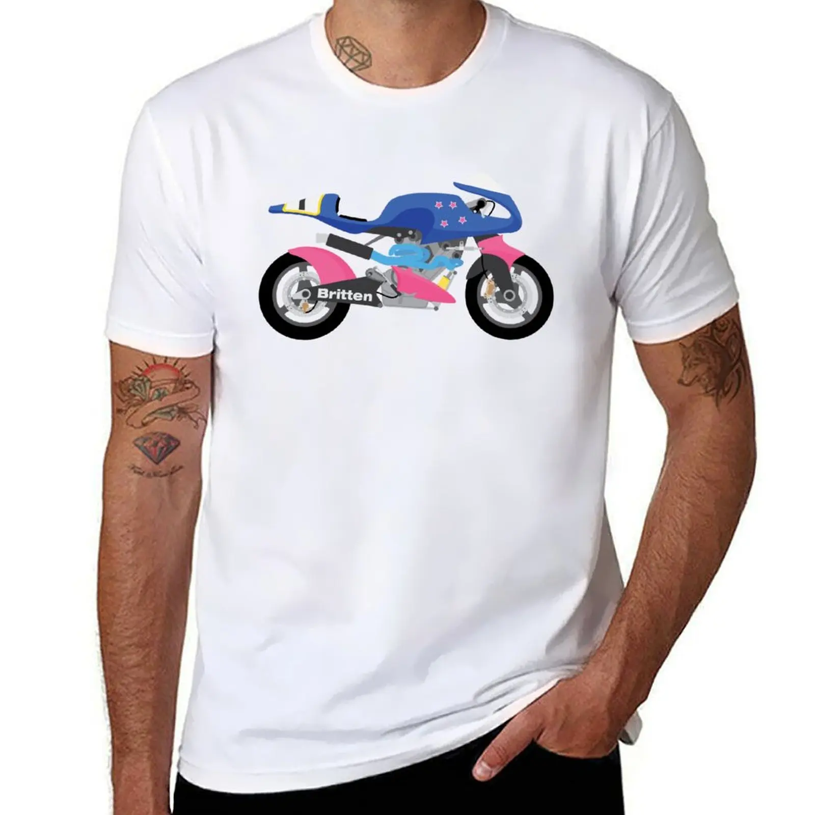 

Britten V1000 Superbike T-Shirt Simple Casual Short Sleeve Cotton T-Shirt
