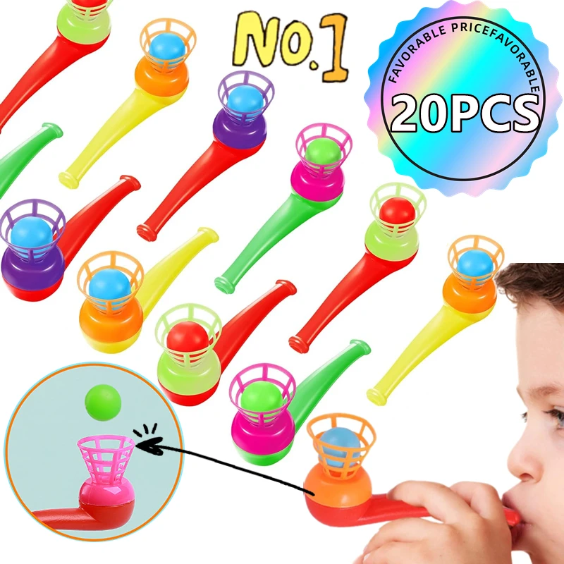 12pcs Blowing Pipe Floating Ball Toys Kids Birthday Party Favors Boy Girl Prizes Child Game Goodies Filler Pinata Gifts