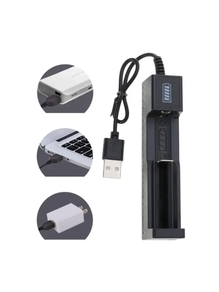 USB 3.7V 18650 16340 14500 Li-ion Rechargeable Battery 1-slot Intelligent Independent Charging with