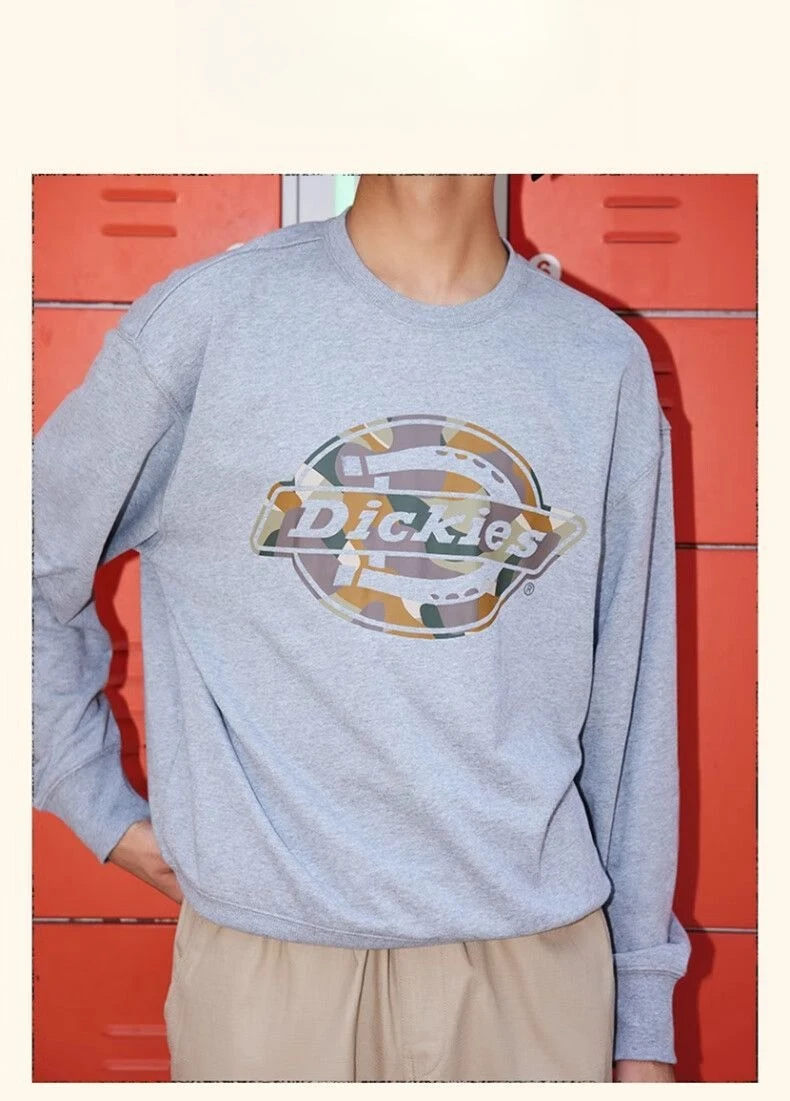 Dickies Logo Crewneck Sweatshirt Relaxed Fit Cotton Casual Unisex Streetwear