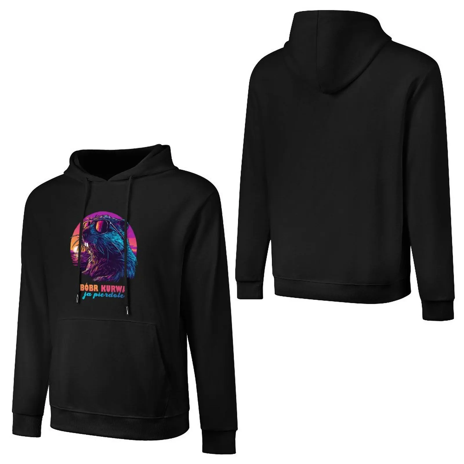 Synthwave Polish Beaver Meme Ja pierdole Bobr Bober Kurwa Pullover Hoodie autumn clothes men's sweat-shirt set hoodie streetwear