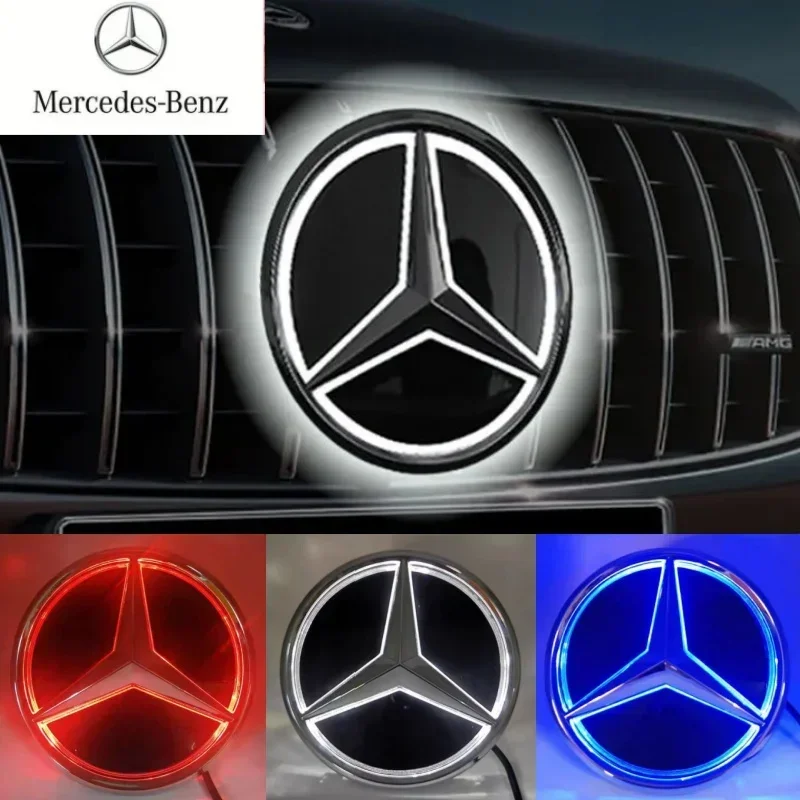 Car Front Grilled Star Emblem LED Illuminated Logo White Blue Red Light for Mercedes Benz W205 GLK200 GLK260 GLK350 2013-2015