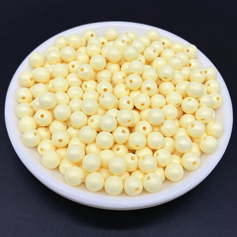 50pcs Matte Round Acrylic Beads Straight Hole Loose Spacer  Necklace Bracelet Pendant Earrings Jewelry Making DIY