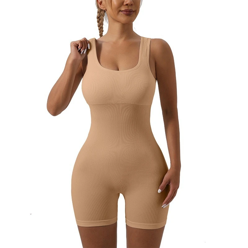Summer Hot Seamless Bodysuits for Women Tummy Control Rompers One Piece Sexy Sleeveless Backless Yoga Sets Hip Lifting Jumpsuits image 6