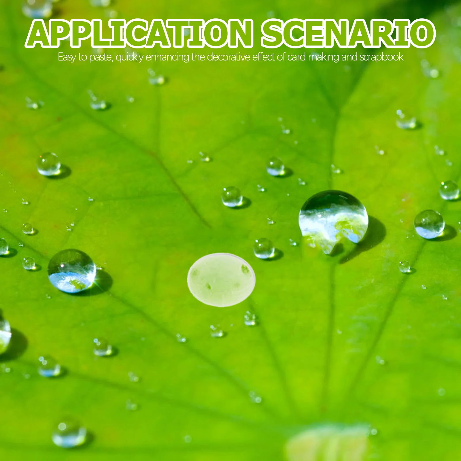 

1050Pcs Clear Resin Water Droplets Simulation Dewdrop Embellishments 3-6Mm Self-Adhesive Resin Beads for DIY Card Making