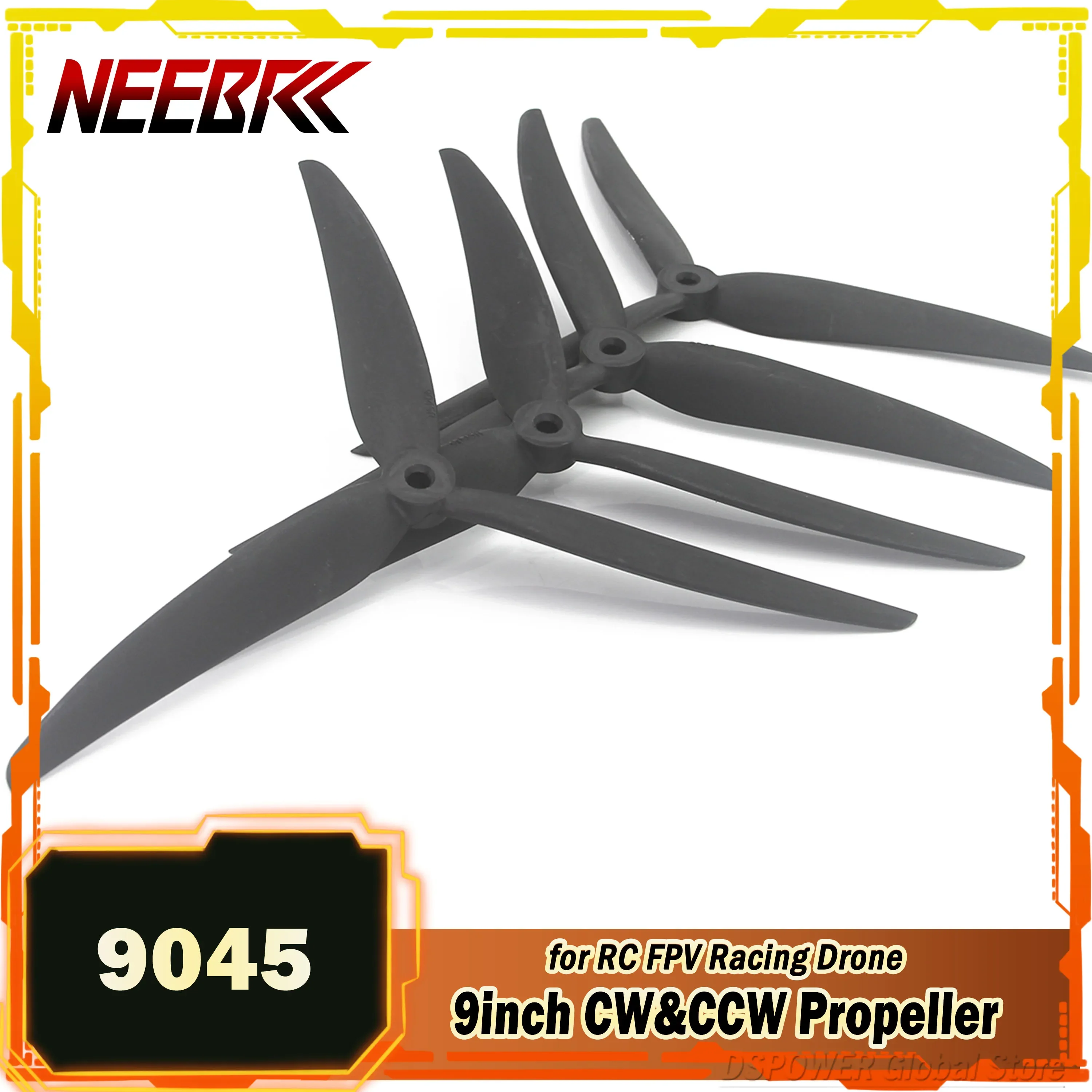 2/10Pairs NEEBRC 9045 3-Blade Propellers 9X4.5X3 Low Noise CW CCW Blade for RC FPV Racing Drone Quadcopter Mark4 3212 Motor Part