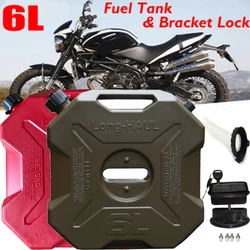 6 Liter Brandstoftank Benzine Kan Plastic Groen Zwart Motorfiets Auto 6L Backup Atv Draagbare Met Mount Jerry Kan Utv olie Container