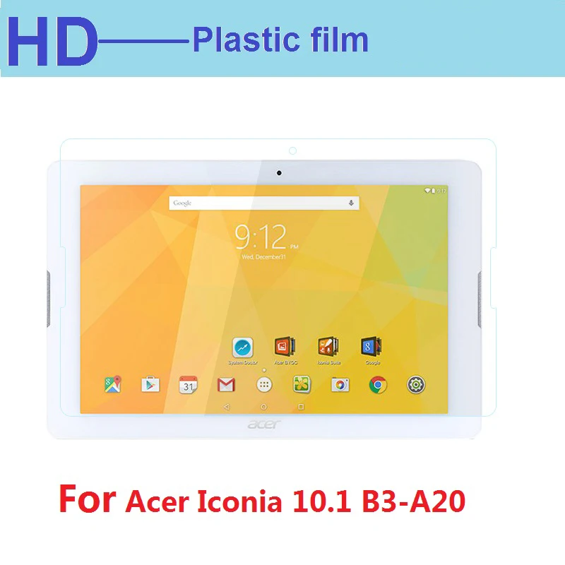 High Quality HD lcd screen protector film For Acer Iconia 10.1 B3-A20 Clear glossy front screen protective film with clean cloth