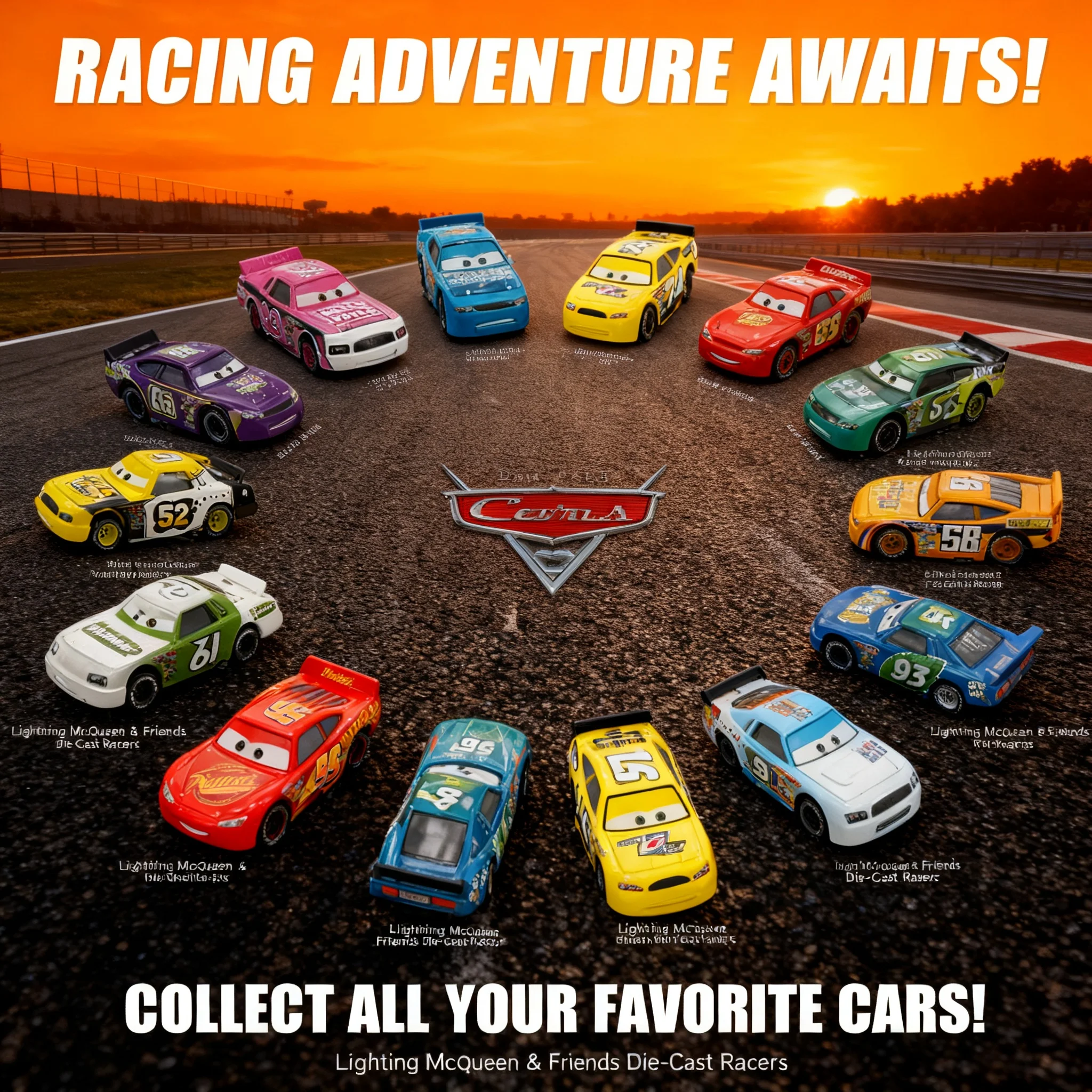 Kids Toys Car - Metal Racing Car Model 52 58