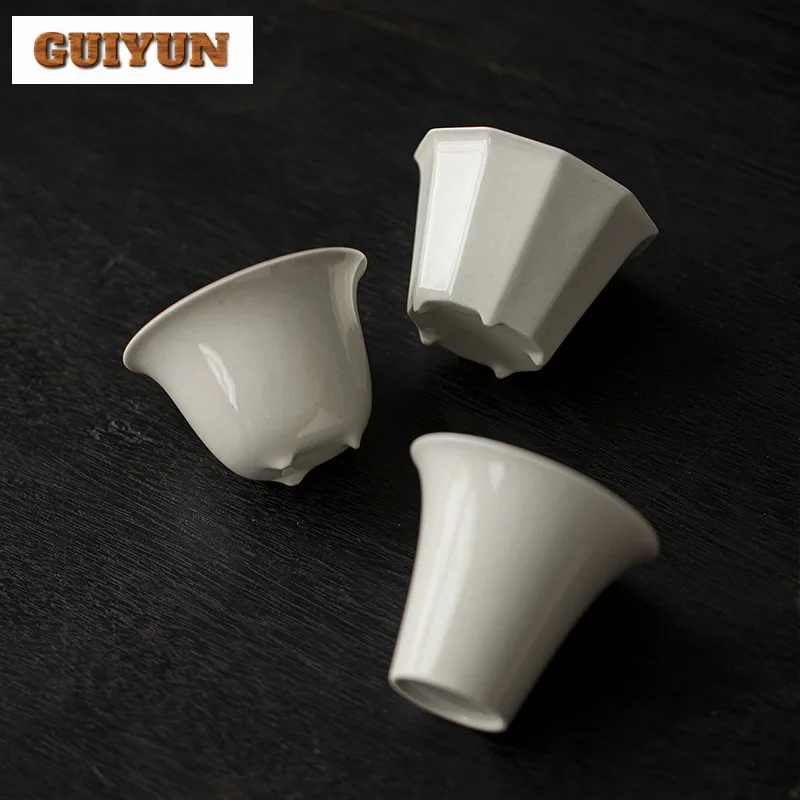 2pc/lot Grass Ash Foot Teacup Aesthetic Tea Bowl Sample Tea Cup Fragrance Cup Chazhan Master Cups Household Cha Ornaments Craft