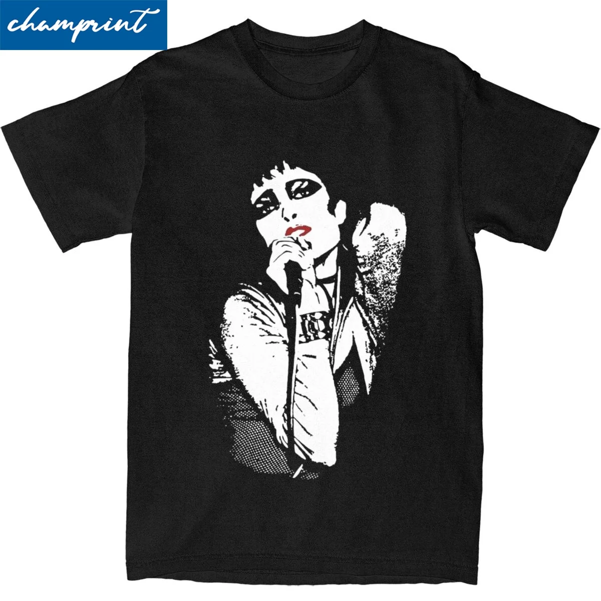 Siouxsie Sioux Red Lips T Shirts Men Women 100% Cotton Casual T-Shirt Crew Neck Siouxsie and the Banshees Tees Clothing Summer