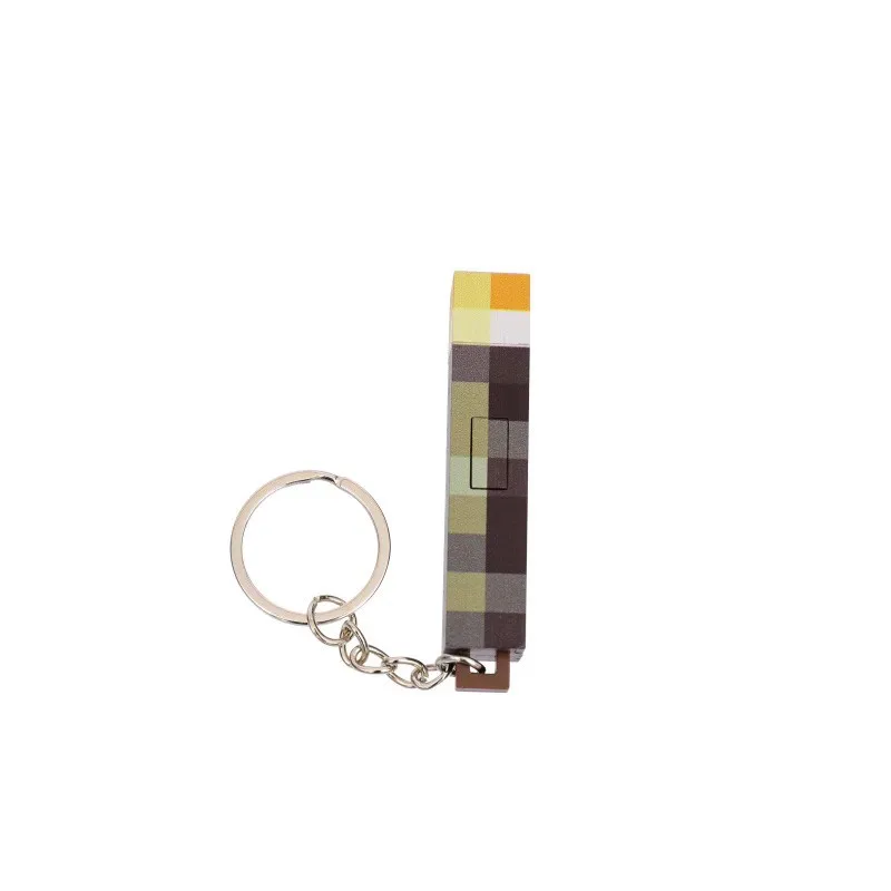 MC Game Mini Torch مصباح يدوي LED ضوء المدمج في نوع البطارية الشعلة المفاتيح على ظهره قلادة هدية مصغرة زينة زخرفية