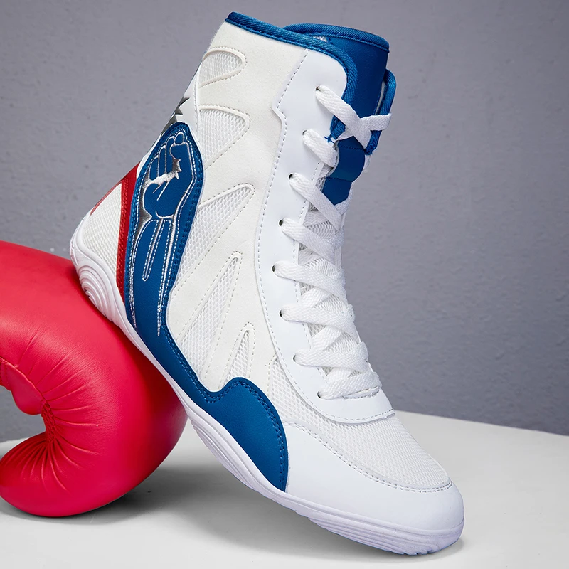 Scarpa da wrestling di nuova tendenza Scarpa da combattimento da boxe indossabile di alta qualità Scarpa da allenamento per palestra sportiva da competizione indossabile di marca classica