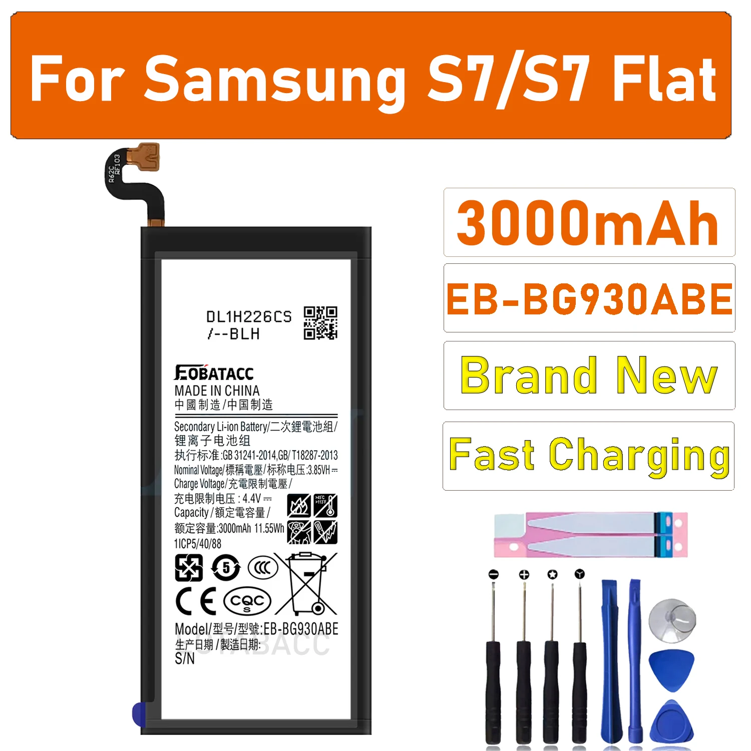 

2025 YEARS EOTABACC 100% Original EB-BG930ABE Battery For Samsung S7/S7 Flat/G930 Battery+Tools