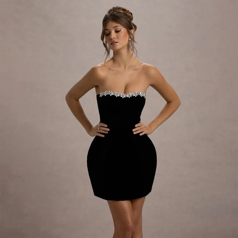 

New Women Spring Clothes Clothing Beaded White Sleeveless Elastic Dress Skirt